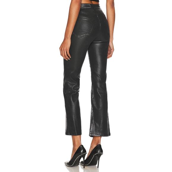 RAG & BONE Casey High Rise Ankle Flare Jean Coated Black 5-Pocket Women's 31 - Picture 9 of 16